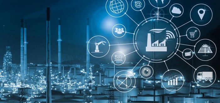 Smart factory with IIoT-connected devices and sensors